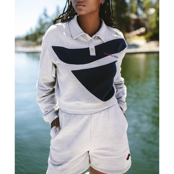 Recreational Habits x Keds - Cropped Polo Pullover & Shorts in Gray & Black - Picture 5 of 5